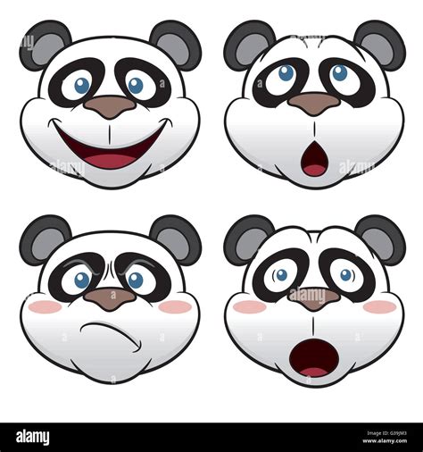 Vektor Illustration Cartoon Panda Gesicht Stock Vektorgrafik Alamy
