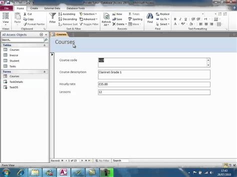 Microsoft Access 2010 Tutorial Working With Forms Part 1 Office