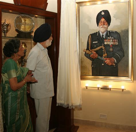 Livefist Marshal Of The Iaf Arjan Singhs Portrait Unveiled By Air Chief