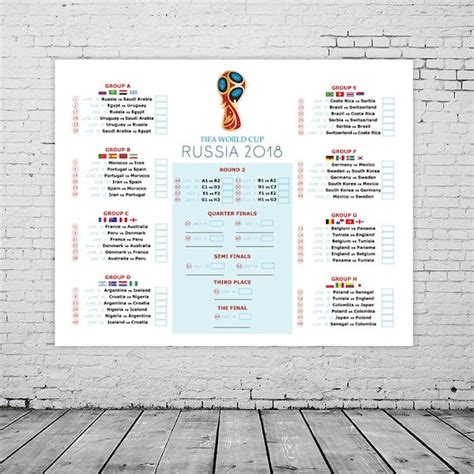 Fifa World Cup 2018 Wall Chart Russia World Cup Soccer 2018