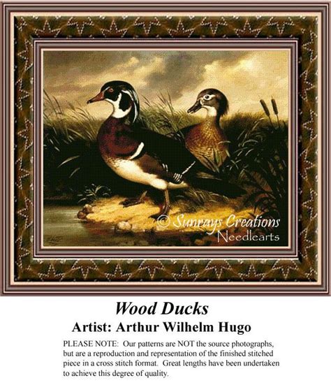 Designed for the world's best finished works. Wood Ducks, Fine Art Counted Cross Stitch Pattern Fine Art ...