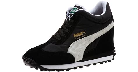 Puma Synthetic Easy Rider Wedge Lo Womens Wedge Sneakers In Black
