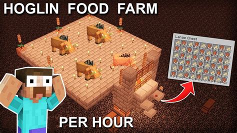 I Build A Hoglin Food Farm In Minecraft Youtube