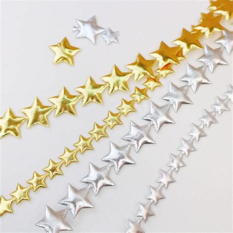 Gold And Silver Star Ribbon Metallic Star Trim For Craft And Etsy