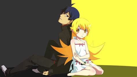 Wallpaper Illustration Monogatari Series Anime Oshino Shinobu