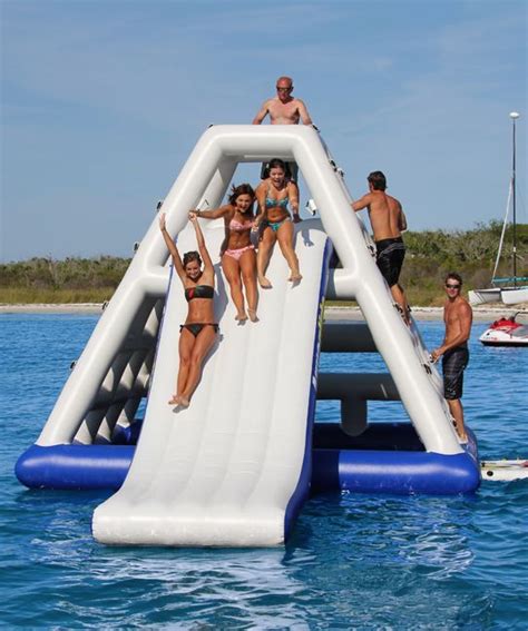 Inflatable Water Park With Friends Together