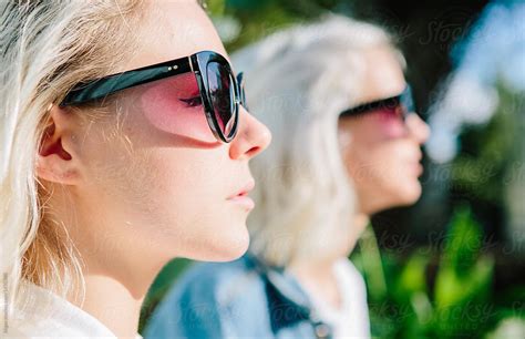 Two Blonde Women In Sunglasses By Stocksy Contributor Kkgas Stocksy