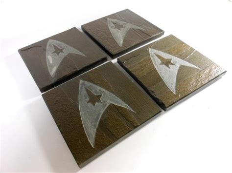 Star Trek Insignia Stone Coaster Set Gadgetsin