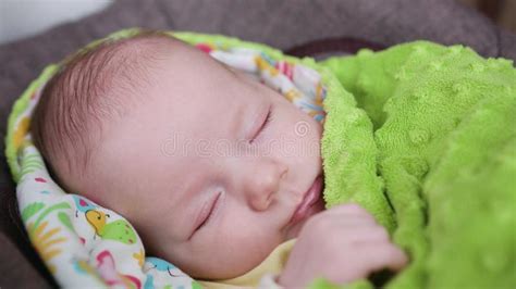 Baby Sleeping In A Pram Stock Image Image Of Feet Closeup 115401901