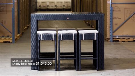 2nd Shade Patio Furniture 7 Piece Outdoor Wicker Bar Set Youtube