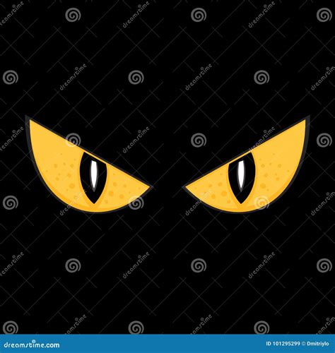 Wild Spooky Monster Eyes Isolated Vector Illustration Stock Vector