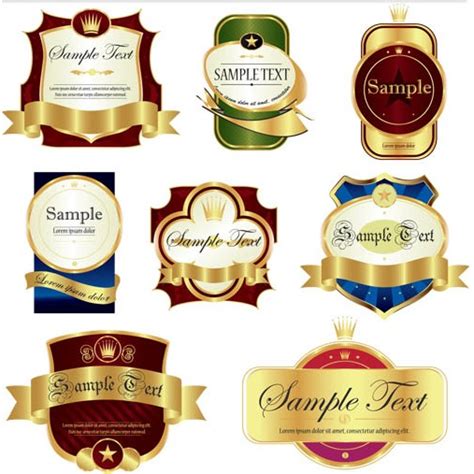 Gold Labels Vector Free Download