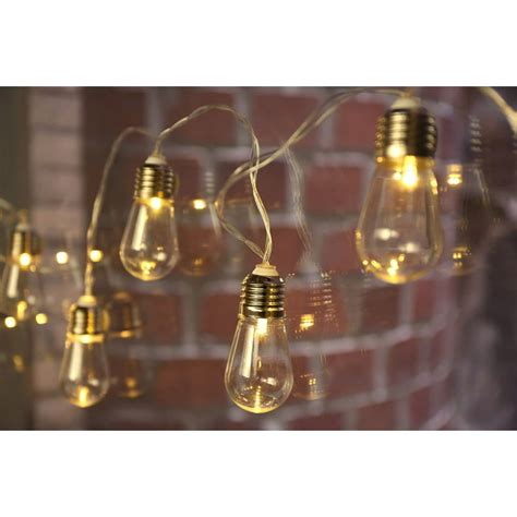 Edison Bulb String Lights 10 Warm Light Bullb Battery Operated Leds