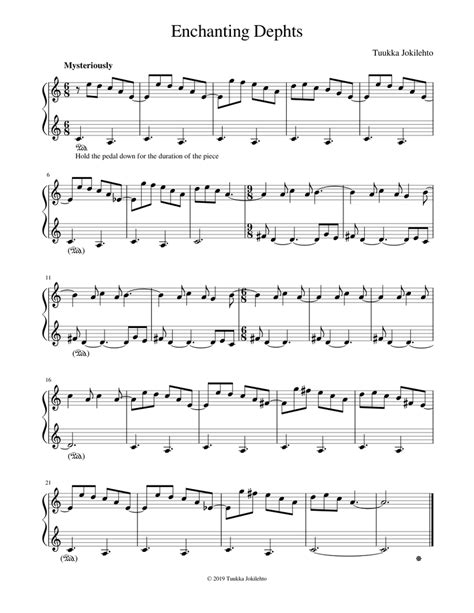 Enchanting Dephts Sheet Music For Piano Solo Easy