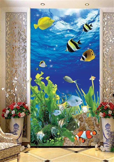 3d Room Wallpaper Custom Non Woven Murals Tropical Fish