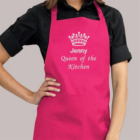 Personalised Embroidered Queen Of The Kitchen Apron The T Experience