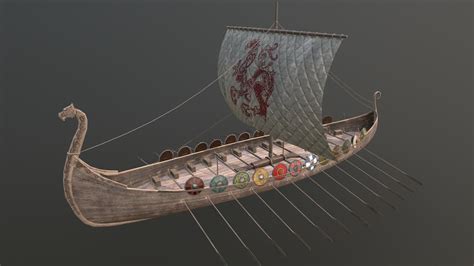 Modélisation 3d Navire Viking Massive Graphisme