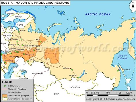 Russia Oil Producing Regions Map Map Russia Russia Map