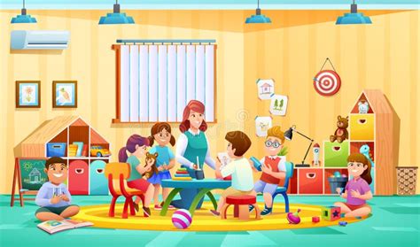 Children Teacher Playground Stock Illustrations 577 Children Teacher