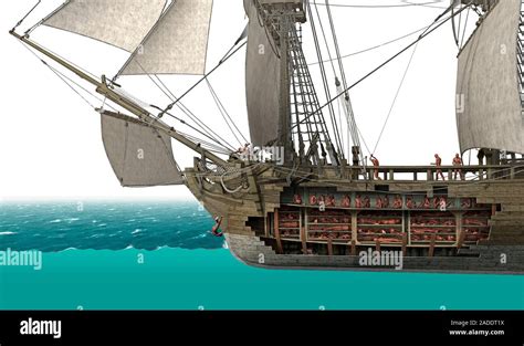 Slave Ship Cutaway Illustration Slave Ships Carried Hundreds Of