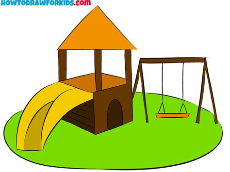 How To Draw A Playground Easy Drawing Tutorial For Kids
