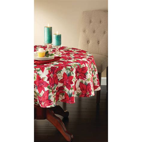 The Pioneer Woman 70 Round Traditional Poinsettia Tablecloth Walmart