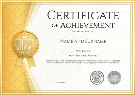 Certificate Of Achievement Template Editable Certificates Certificate