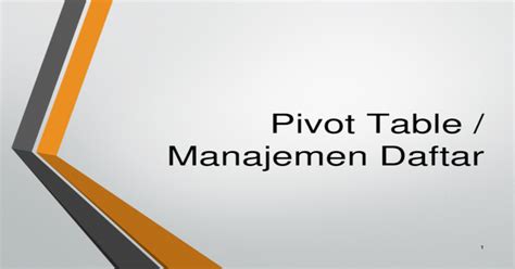 Pivot Table Ppt Powerpoint