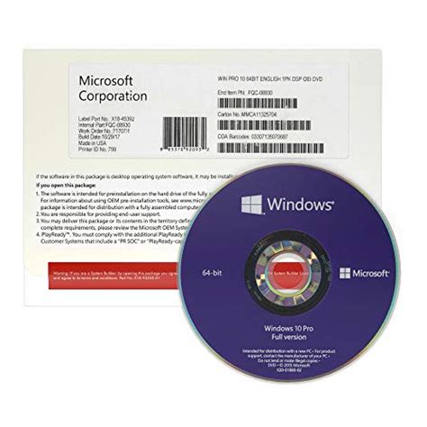 OLD VERSION Microsoft Windows 10 Pro DVD ROM B01019TDJ8 Amazon