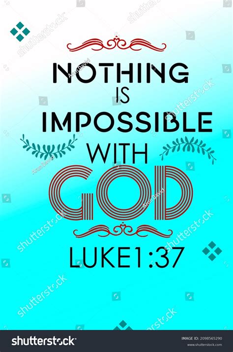 Bible Verse Nothing Impossible God Luke Stock Illustration 2098565290