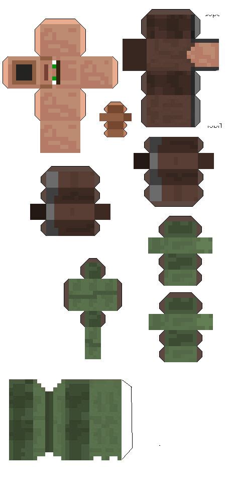 Mein minecraft charakter aus papier basteln redstone army. Papercraft Villagers | Minecraft | Minecraft skins ...