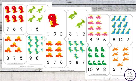 Dinosaur Count And Clip Cards Simple Living Creative Learning