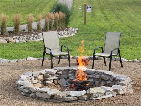 Fire pit rocks come in a few choices. The Completed Stone Fire Pit Project - How We Built It for ...