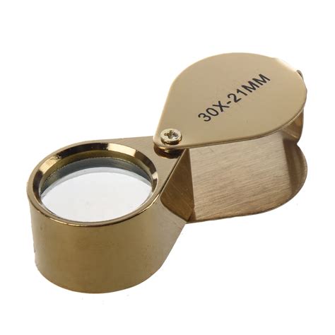 30x 21mm Jewelry Magnifying Glass Loupe Magnifier Golden In Magnifiers
