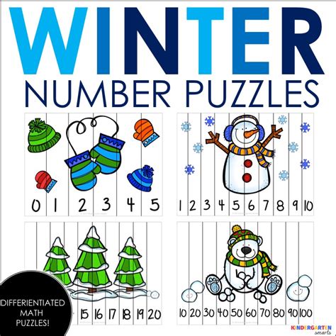 Winter Fun Counting Number Puzzles Kindergarten Smarts