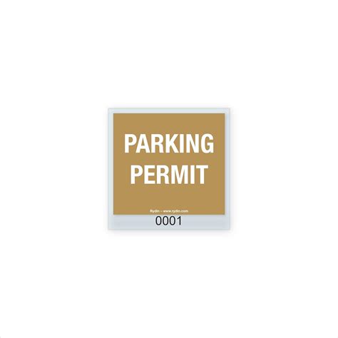 Numbered Parking Permit Window Stickers Gold 3 X 3