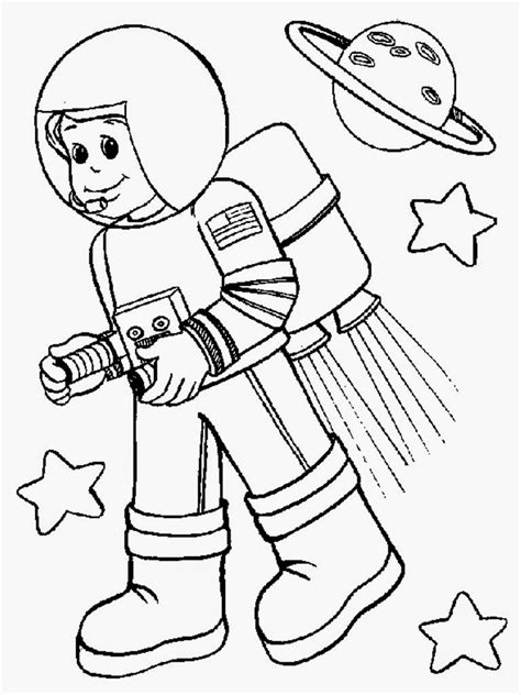 Coloring page antistress for children and adults, astronaut catches stars with a net, space adventure. Astronaut Colouring Pages | Realistic Coloring Pages
