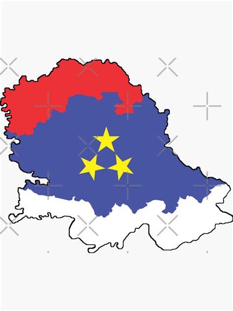Flag Map Of Vojvodina Serbia Sticker For Sale By Mo91 Redbubble