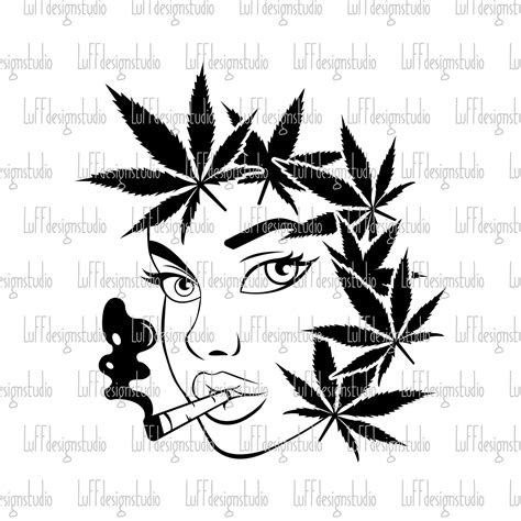 Weed Smoking Girl SVG 420 SVG Woman Face SVG Stoner Svg Etsy