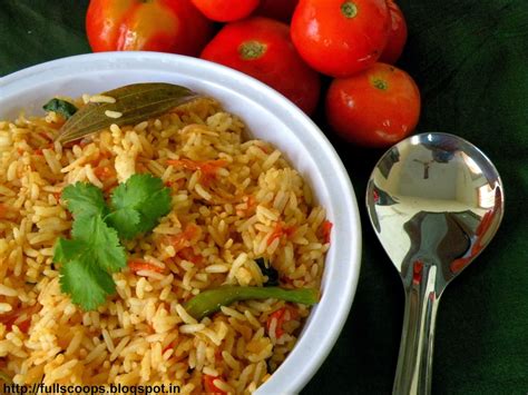Tomato Rice Recipe Thakkali Sadam Recipe Full Scoops A Food Blog