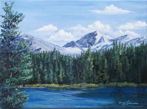 Sierras Heart Lake Landscape Realistic Original Oil Painting By Irene