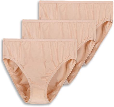 Wingslove 3 Pack Womens Comfort Soft Cotton Plus Size Underwear High Cut Brief Panty Beige
