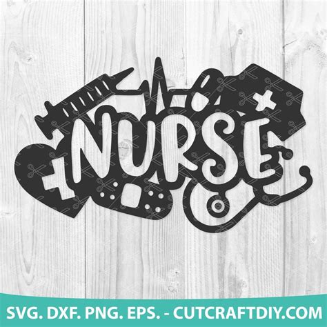 Nurse SVG, DXF, PNG, EPS, Cut Files - Nursing SVG - Nurse Heart SVG