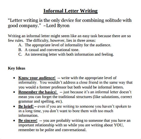 Formal And Informal Letters Examples Pdf