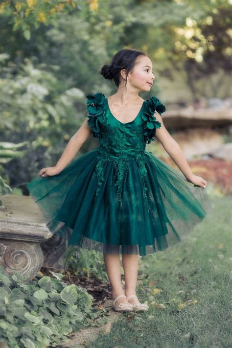 No account needed, updated constantly! Ariana Dark Green Petal Sleeve Satin & Lace Dress ...