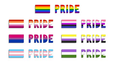 Set Of Sexual Identity Pride Flags Lgbt Symbols Flags Of Transgender Bisexual Lesbian
