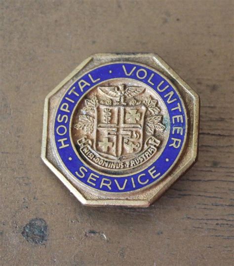 Vintage Enamel Hospital Volunteer Service Pin Vintage Enamel Etsy