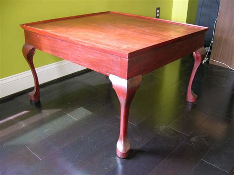 The finish on the top is scratched and dinged (see pictures). Queen Anne coffee table - FineWoodworking