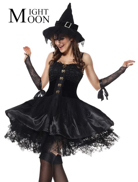 Moonight Sexy Witch Halloween Costume Evil Witch Victorian Halloween Carnival Dress Women Magic