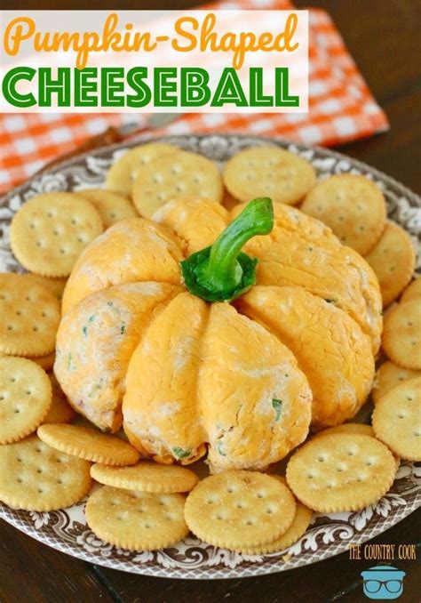 The Best Pumpkin Shaped Cheeseball Recipe Halloween Food Appetizers